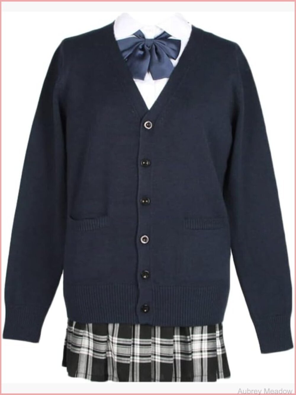 V-Neck Button Down Knit Cardigan with Pockets Cotton